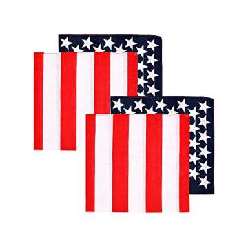 Maxdot American Flag Bandanas USA Flag Headband Kerchief Unisex Cowboy Bandanas Patriotic Accessories (3)