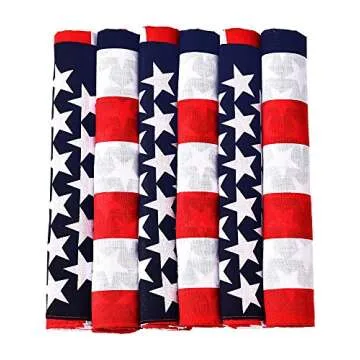 Maxdot American Flag Bandanas USA Flag Headband Kerchief Unisex Cowboy Bandanas Patriotic Accessories (3)