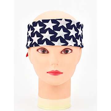Maxdot American Flag Bandanas USA Flag Headband Kerchief Unisex Cowboy Bandanas Patriotic Accessories (3)