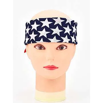 Maxdot American Flag Bandanas USA Flag Headband Kerchief Unisex Cowboy Bandanas Patriotic Accessories (3)
