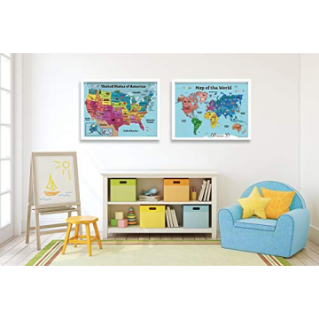 Educational MWB USA & World Maps for Kids | Durable & Fun