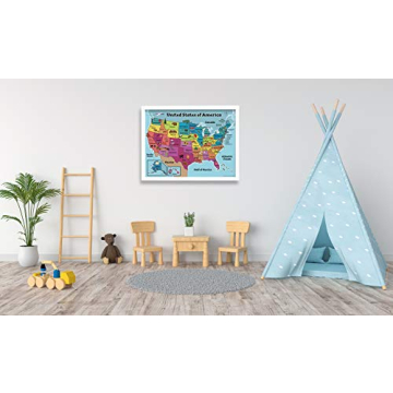 Educational MWB USA & World Maps for Kids | Durable & Fun