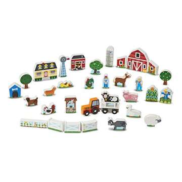 Melissa & Doug Wooden Farm and Tractor Play Set (33 pcs)