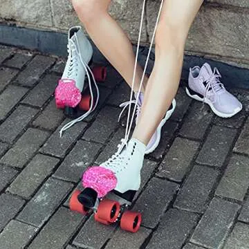 SATINIOR 6 Pieces Toe Cap Guards Protectors Toe Guards Roller Skates PVC Skate Toe Caps Roller Toe Guards for Quad Roller Skates, Black White Pink