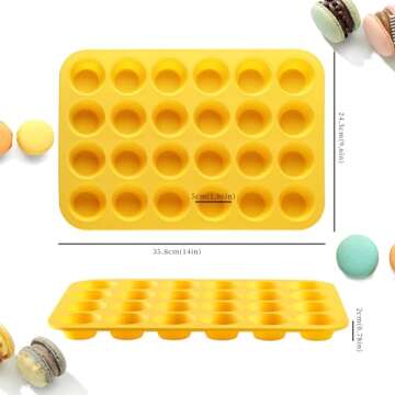 2PCS Silicone Mini Muffin Cupcake Pan, Kaloo Nonstick 24 Cups Silicone Muffin Pans for Baking, Great...