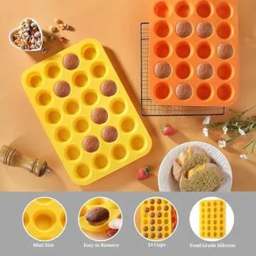 2PCS Silicone Mini Muffin Pan Set, Nonstick Baking Essentials