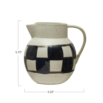 Charming Creative Co-Op Stoneware Pitcher in Blue