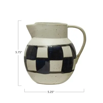 Charming Creative Co-Op Stoneware Pitcher in Blue