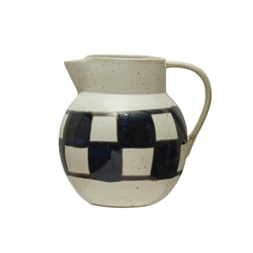 Charming Creative Co-Op Stoneware Pitcher in Blue