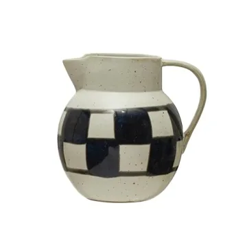 Charming Creative Co-Op Stoneware Pitcher in Blue