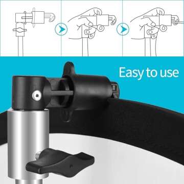 EMART 8.5FT Photography Green Screen Background Reflector Disc Holder Clip with Light Stand for Diffuser, Pop Up Backdrop, Photo, Video Studio, Meeting,Live Streaming, Youtuber