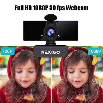 NexiGo N660 1080P Webcam with Privacy Cover and Dual Mic