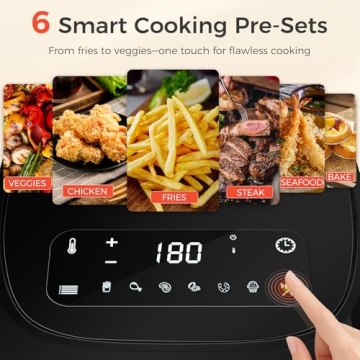 OSTBA 4.5QT Air Fryer with Touch Screen, 6 Cooking Presets & Large Capacity for Healthy Meals