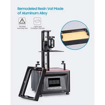 ELEGOO Resin 3D Printer Mars 2 Pro Mono MSLA 3D Printer UV Photocuring LCD Resin 3D Printer with 6.08 inch 2K Monochrome LCD, Printing Size 129x80x160mm/5.1x3.1x6.3inch