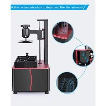 ELEGOO Resin 3D Printer Mars 2 Pro Mono MSLA 3D Printer UV Photocuring LCD Resin 3D Printer with 6.08 inch 2K Monochrome LCD, Printing Size 129x80x160mm/5.1x3.1x6.3inch