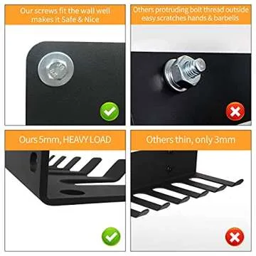 Vehcarc Home Gym Storage, Heavy-Duty Barbell Holder, Barbell Storage for Olympic Barbell, Gym Accessories Kettlebells Weight Bar Workout Rack Equipment Fitness Foam Roller Jump Rope Resistance Band