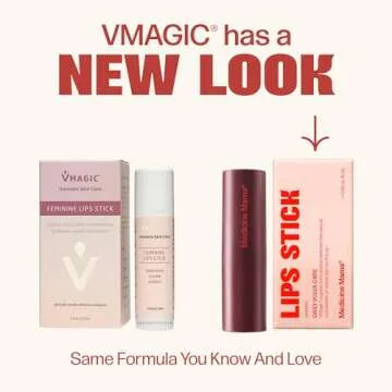 VMAGIC by Medicine Mama Lips Stick – Travel Size Organic Vulva Balm – Relieves Feminine Dryness, Itching, Burning, Redness, Irritation – Hormone Free – 15 ml