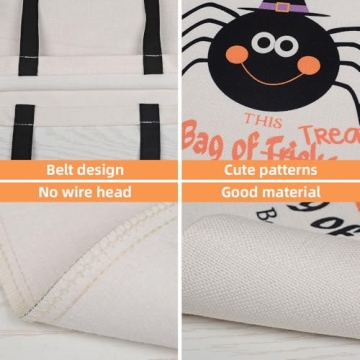 Halloween Tote Bags - 2PCS Large Canvas Grocery Bags