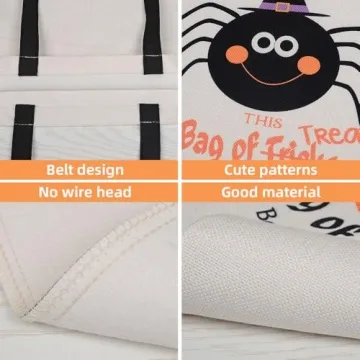 Halloween Tote Bags - 2PCS Large Canvas Grocery Bags