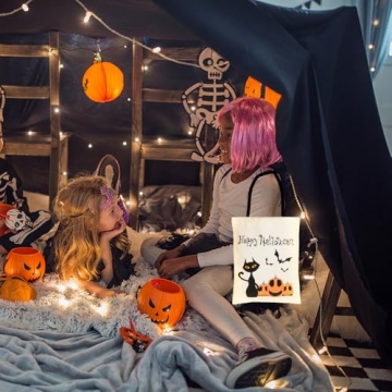 Halloween Tote Bags - 2PCS Large Canvas Grocery Bags