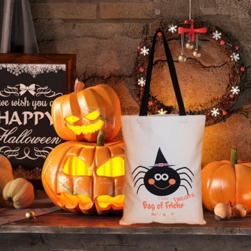 Halloween Tote Bags - 2PCS Large Canvas Grocery Bags