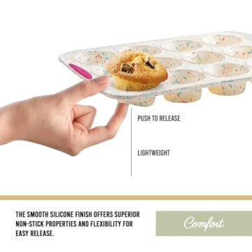Trudeau Structured Silicone Muffin Pan for Perfect Baking