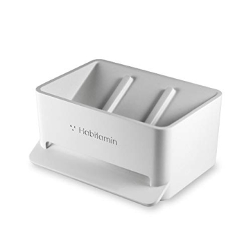 Habitamin Slanted Soap Dish - Self-Draining, Fast Drying Soap Saver for Bathroom & Kitchen