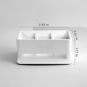 Habitamin Slanted Soap Dish Self-Draining Fast Drying Soap Saver