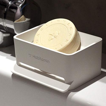 Habitamin Slanted Soap Dish Self-Draining Fast Drying Soap Saver