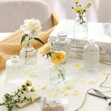 Glass Bud Vases Set of 12 for Rustic Home Wedding Decor