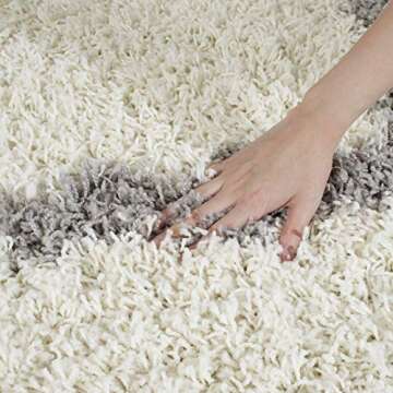 SAFAVIEH Dallas Shag Collection Accent Rug - 3' x 5', Ivory & Grey, Trellis Design, Non-Shedding & Easy Care, 1.5-inch Thick Ideal for High Traffic Areas in Entryway, Living Room, Bedroom (SGD257F)