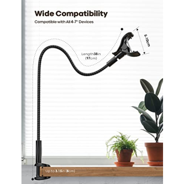 Lamicall Gooseneck Phone Holder for All Smartphones - Hands-Free Flexibility