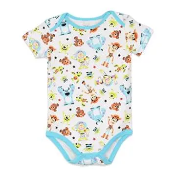 Disney Pixar Bodysuits 5 Pack for Newborns 0-3 Months