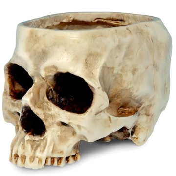 READAEER Skull Bowl Resin Planter - Halloween Decor & Candy Dish
