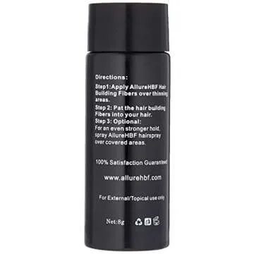 Allure Hair Building Fibers for Men and Women Travel Size, Black, 8 Gram