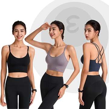 Evcute Criss Cross Back Sport Bras - Stylish Athletic Bras for Yoga & Fitness