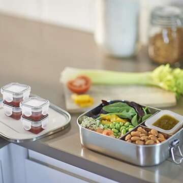 Amytalk Mini Salad Dressing Containers for Travel and Lunch