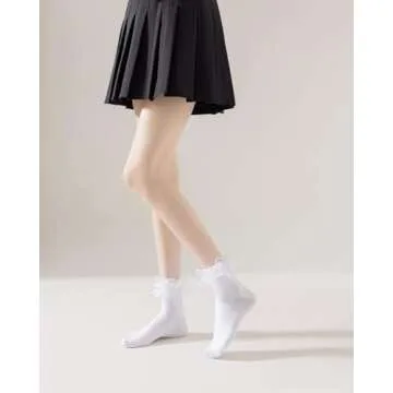 AMHRLINGTO Ruffle Frilly Cotton Socks - Cute & Comfortable