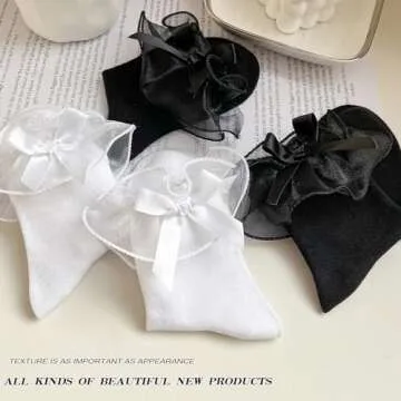 AMHRLINGTO Ruffle Frilly Cotton Socks - Cute & Comfortable