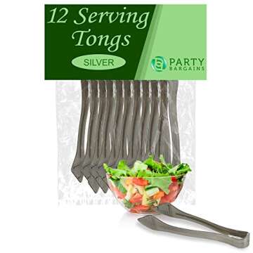 Premium Quality Serving Tongs - 12 Pack Party Supply