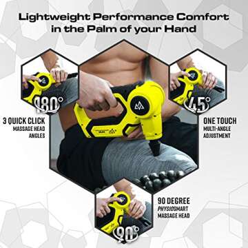 Professional Therapeutic Massage Gun - Vibration Deep Tissue Massager - Trigger Point Massage of Foot, Back, Neck, Total Body Pain Relief - Recovery - 24V Quiet Cordless Handheld Design [Yellow/Black