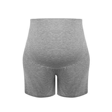 Joyaria Womens Maternity Over The Belly Shorts Ladies Viscose Pregnancy Pajama Sleep Yoga Sweat Shorts (Gray, Small)