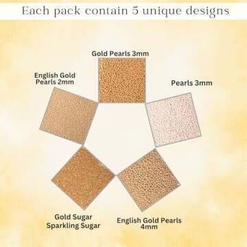 Confect Pearl Sprinkles | Christmas Sprinkles | Golden Sunshine Disco Ball Mashup Sprinkles Mix Champagne Gold Dragees Golden Sparkling Sugar - 3.5 Oz