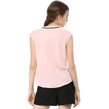 Allegra K Women's Summer Ruffle Sleeveless Blouse - Medium Pink