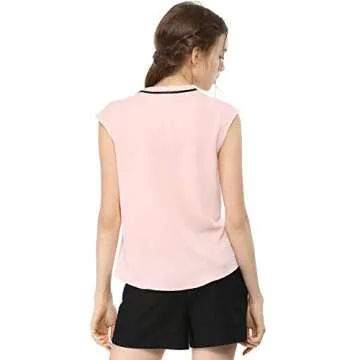 Allegra K Women's Summer Ruffle Sleeveless Blouse - Medium Pink
