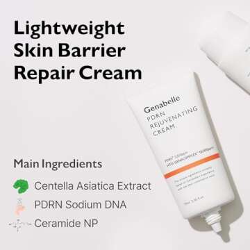 Genabelle PDRN Rejuvenating Cream - Lightweight Moisturizer with Original PDRN, CICA, Hyaluronic Acid - Nourishing, Hydrating, and Soothing Formula - 2.36 fl.oz