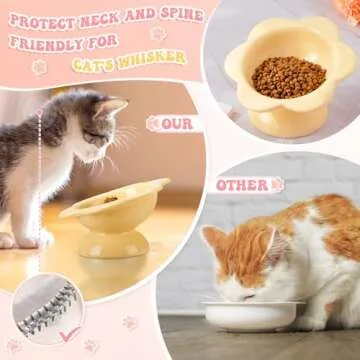 Hushee Cat Bowls Set - 2 Flower Shaped Elevated Dishes