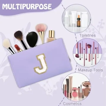 Personalized Purple Cute Makeup Bag for Travel