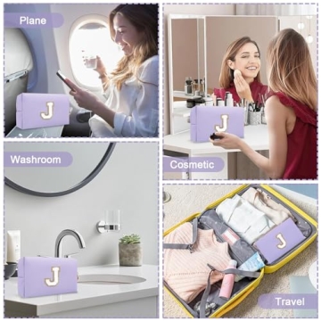 Personalized Purple Cute Makeup Bag for Travel