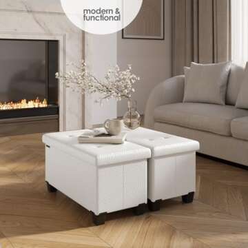 STORAGEBUD Storage Ottoman Bench with Removable Bins, Stylish 30-inch Functional Furniture for Livin...